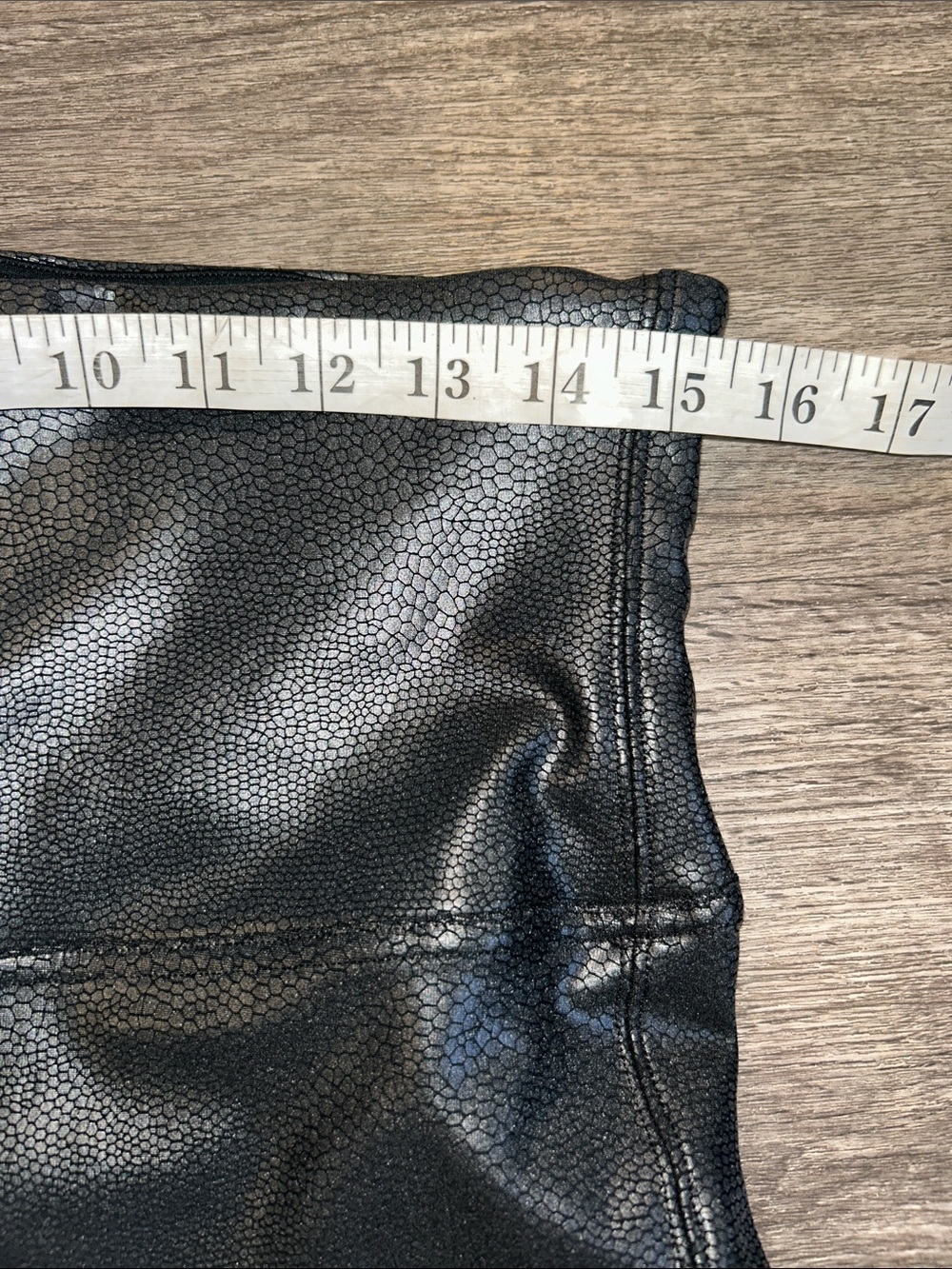 Spanx Faux Leather Leggings 1X High Rise Black Textured Skinny - Picture 8 of 9